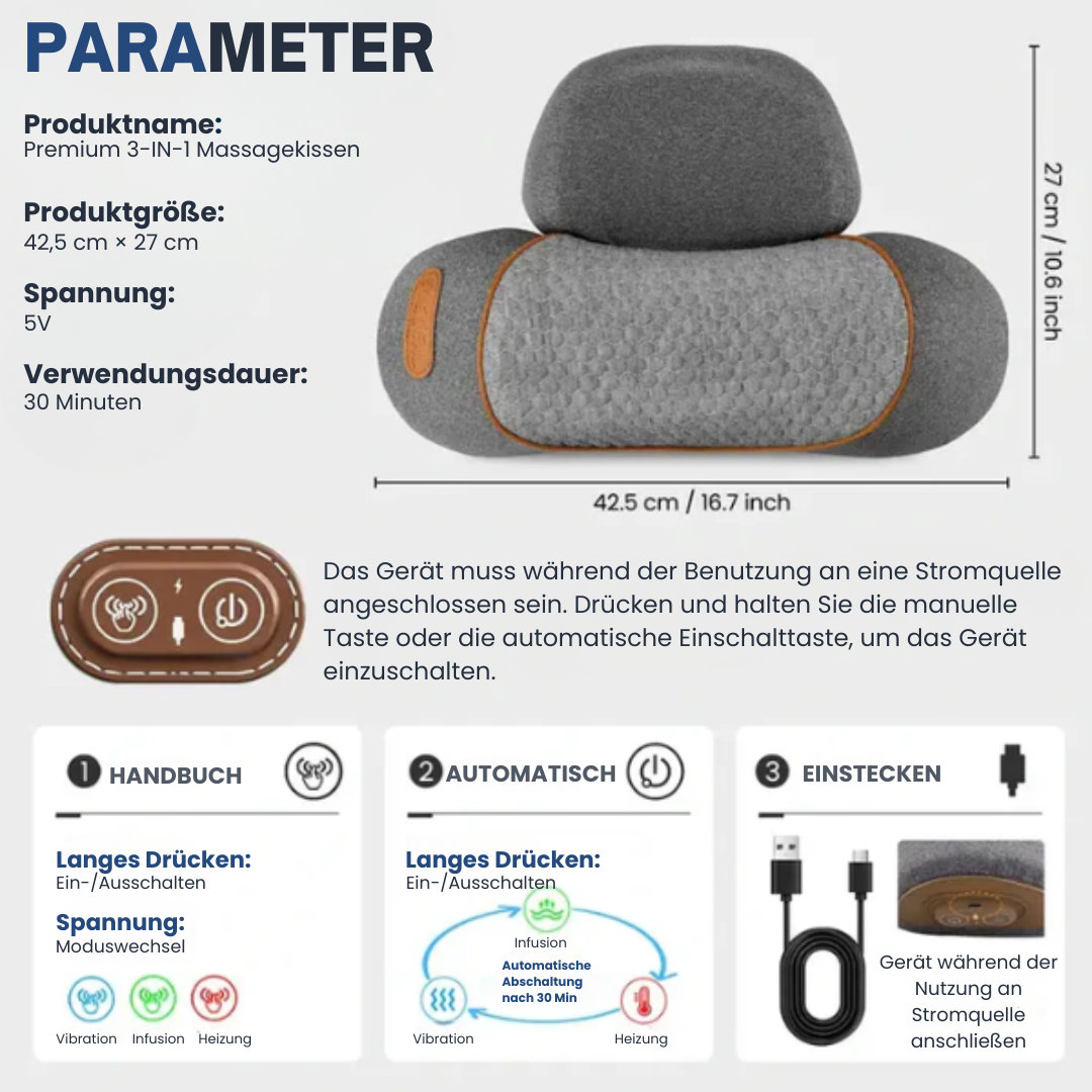 VitaDorm™ Premium 3-IN-1 Massagekissen